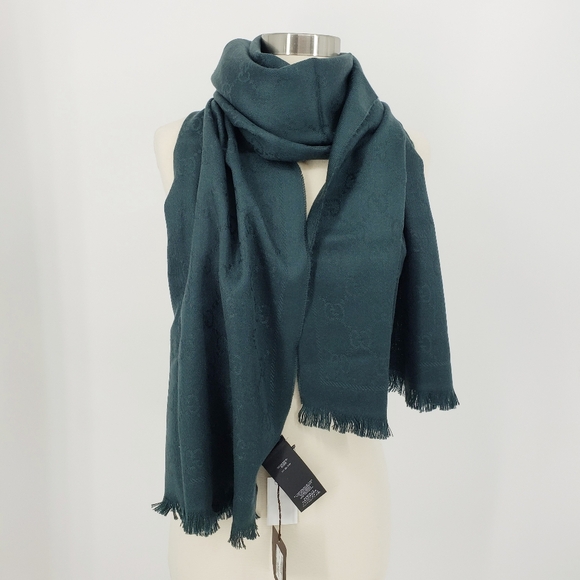GUCCI Wool Scarf Green - Picture 1 of 13
